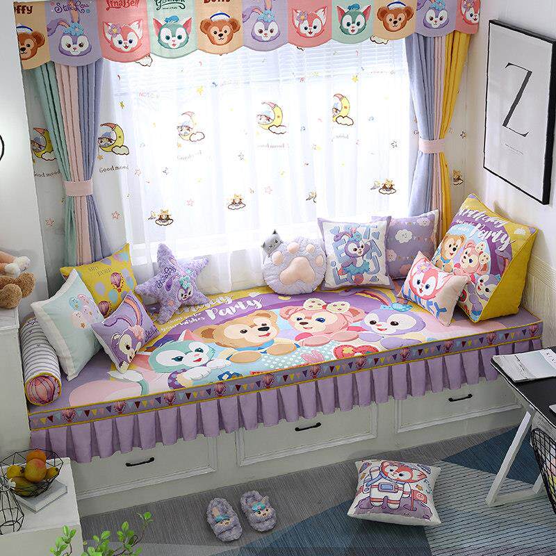 卡通儿童女孩房乳胶椰棕飘窗垫ins风阳台海绵坐垫四季窗台垫定制