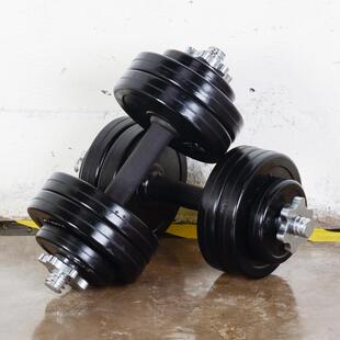 哑铃组装哑铃套装30KG一对足重可调节黑色彩色包胶哑铃家用哑铃