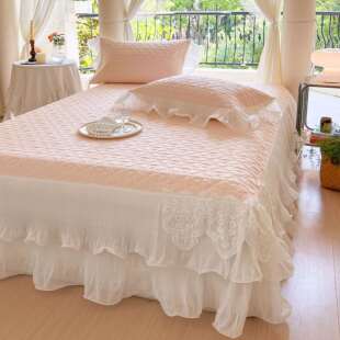 仙女床裙乳胶凉席三件套公主凉感冰丝空调凉席子夏季可折叠水洗床