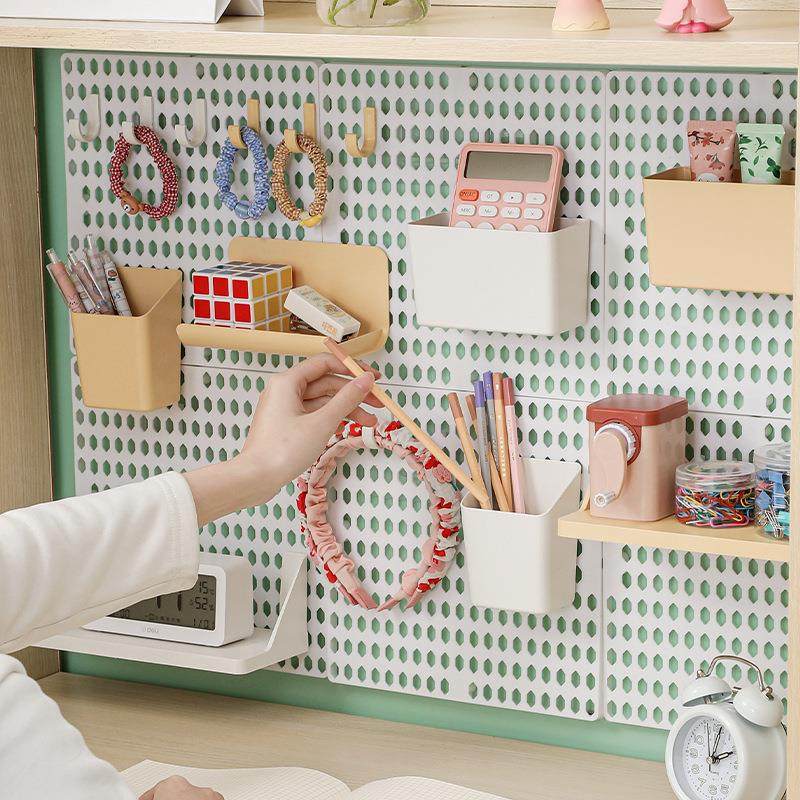 宿舍收纳洞洞板置物架免打孔挂墙上挂板大学生书桌桌面收纳整理架
