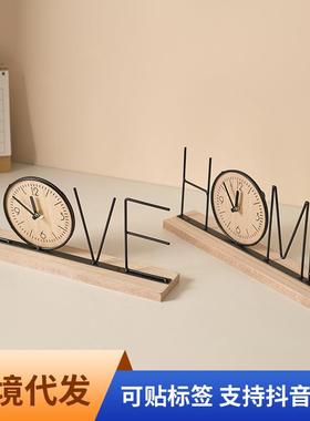 手工创意电视柜装饰摆件家居客厅卧室玄关酒柜办公室桌面时钟摆设