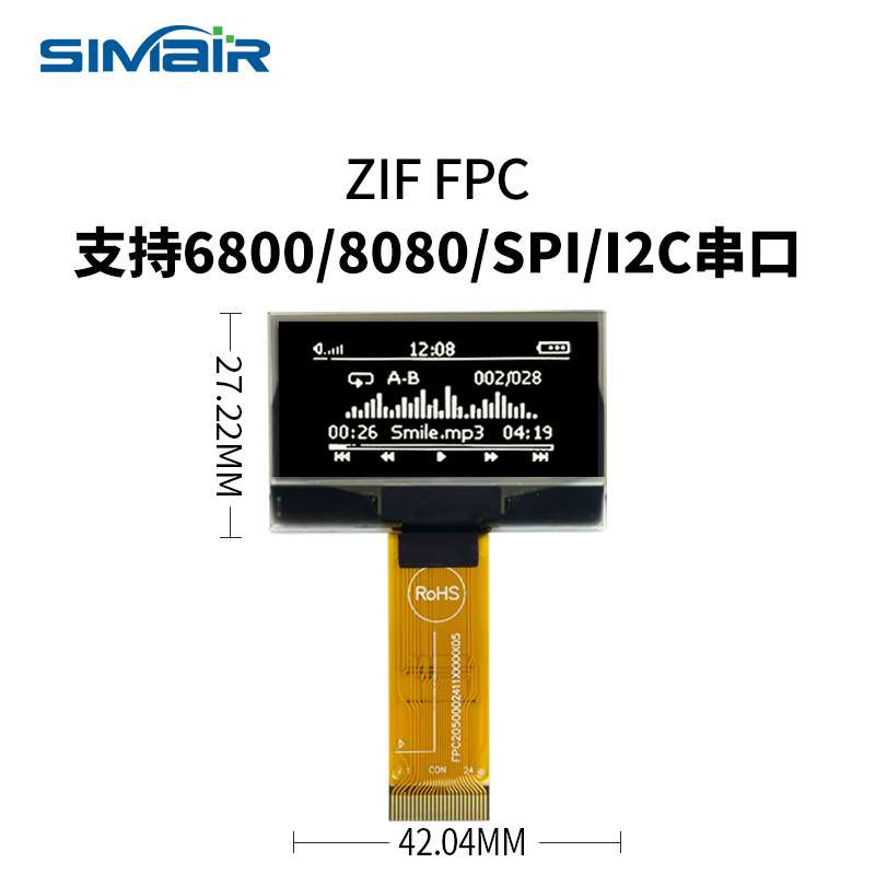 WEO012864oled液晶显示屏模块 IIC/SPI串口 单色点阵 WINSTAR原装