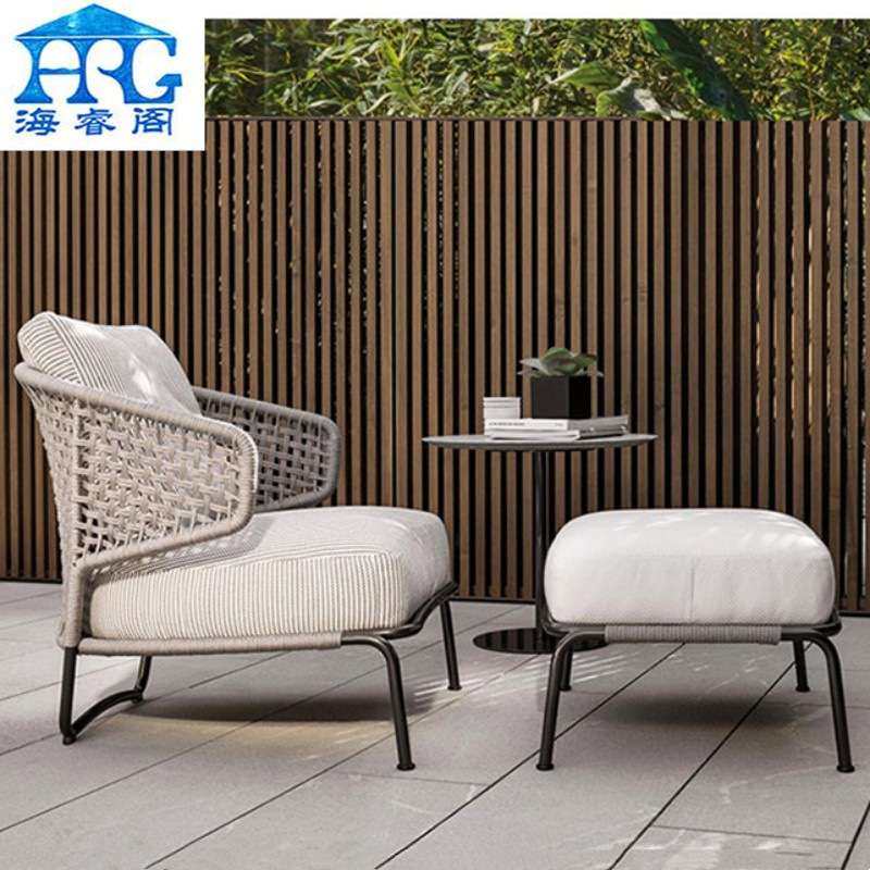户外藤编沙发组合庭院露天室外花园编绳织带沙发别墅柚木休闲家具,住宅家具,户外沙发,淘宝优惠券,粉丝福利购,淘宝优惠卷