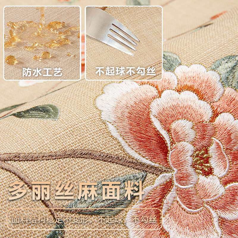 红木沙发坐垫高端实木家具加厚海绵垫子中式棉麻防水防滑沙发垫