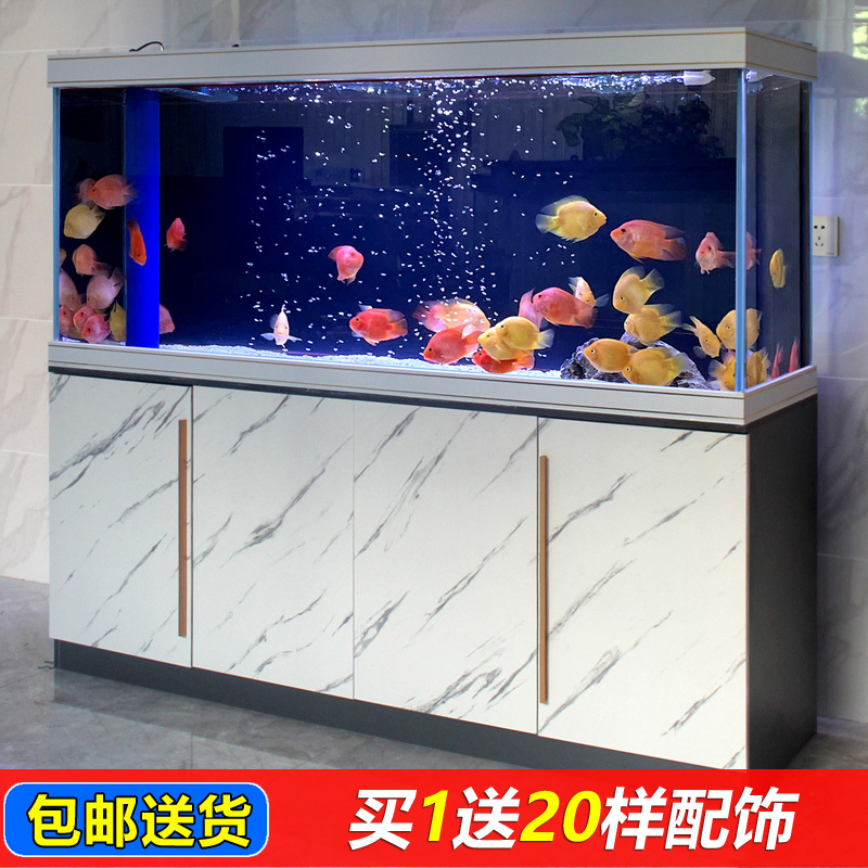 鱼缸客厅中大型2025新款家用一体式下过滤超白玻璃免换水族箱屏风