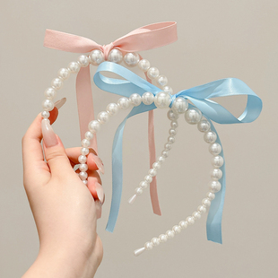 在逃公主可爱蝴蝶结珍珠发箍女童宝宝甜美气质不勒头压发发箍发饰