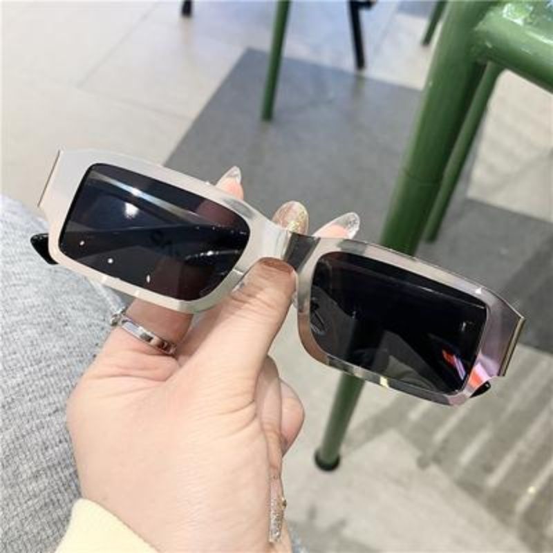 欧美ins搞怪金属眼镜男长脸复古网红街拍墨镜女潮长方形太阳镜酷