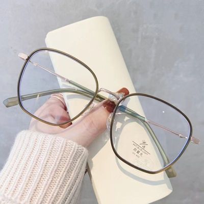 近视眼镜女专业配镜ins高颜值防蓝光素颜神器大脸显瘦学生平光镜