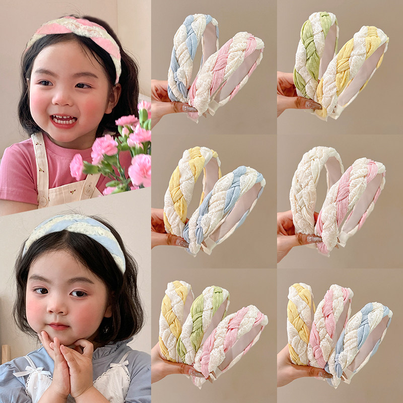 儿童麻花发卡发箍女2025新款高颅顶宽边发卡女童夏天可爱头箍头饰