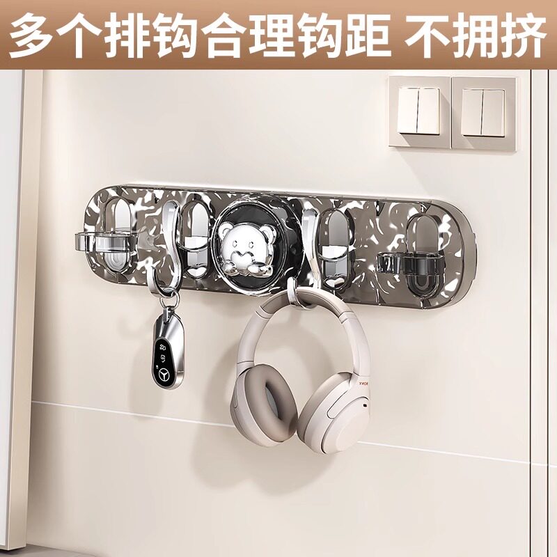 小熊吸盘两用挂钩新款轻奢旋转挂钩免打孔强力承重浴室厨房用粘钩