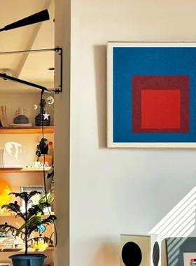 众现风格极简主义代包豪斯色彩小装饰画M1279 画中挂古风客厅墙沙
