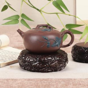 洲壶黑檀实木祥云如茶INO佛像铜器盆景香炉意底座文非玩加高整木