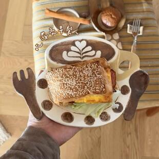 一颗松啡果FMG居 创原家器手作陶器餐具家用咖造型碟创意点心作盘