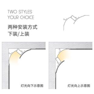 悬吊式天花板洗墙灯明装反光灯槽顶角线免开 槽回光灯石膏铝 线罗