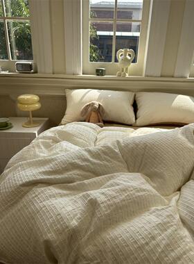 双面色织水洗棉提花奶件丝绒条纹日本四套1.5m1.面8秋EFO双冬简约