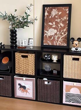 架格子柜卡莱收克实木书40257置自由组合落地物架黑色八格柜纳柜