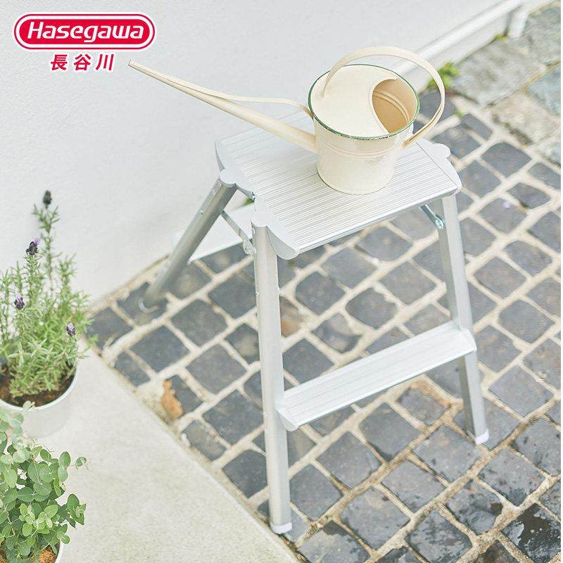 日本长谷川铝合金人字家梯用多功SEW能折梯叠子宽踏板加厚小椅S凳