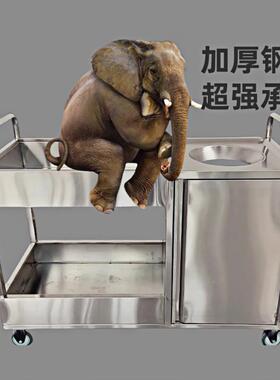 商用不锈钢收残车食堂饭店收餐车餐具泔收集车水车残余厨余 垃OEN