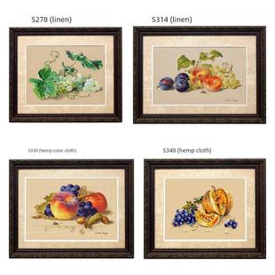 小鱼MC绣线十字绣套 QGO344葡萄桃李餐件厅水果进D口亚麻 S2小78