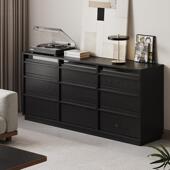 古风实木五斗厅柜卧床尾置物柜客靠墙九抽屉沙Dga5发旁复中古储室