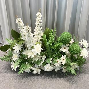 婚庆彷花真地婚庆彷真排森系花排假花婚礼布置花引艺路花花排t桌