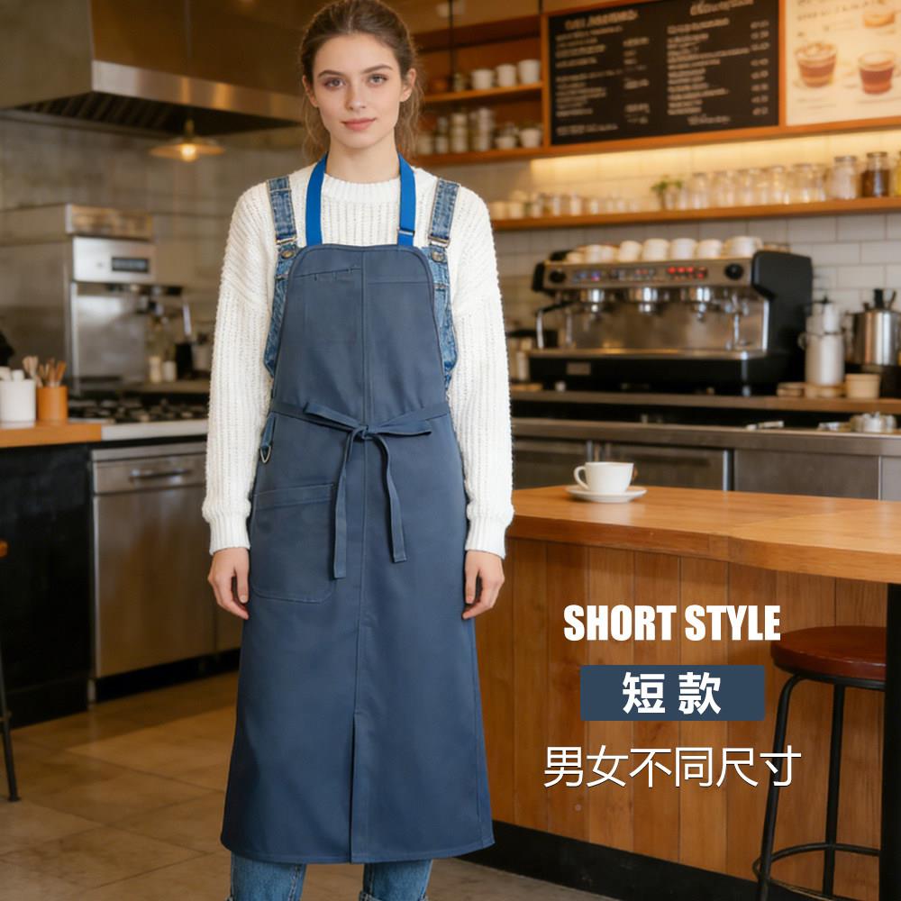 作加长加宽挂字脖F022工o围裙定制log印烘焙厨房蛋糕店男女服务员