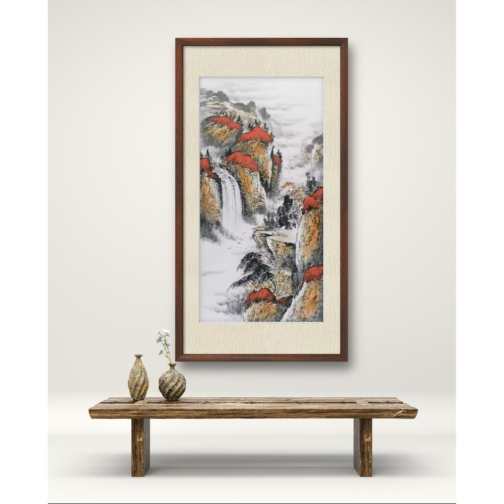 山水画堂口国画纯手绘字画书画中式装饰画三尺中堂无款写意100GG