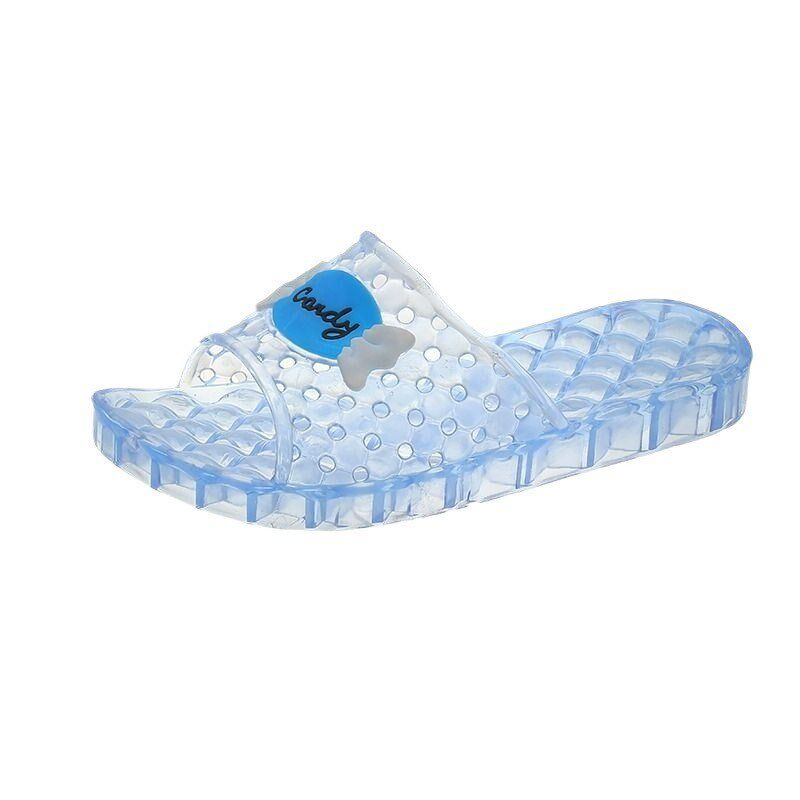 凉拖鞋女款家用夏季水晶浴室室内果冻塑料M防滑透明防臭凉拖鞋平