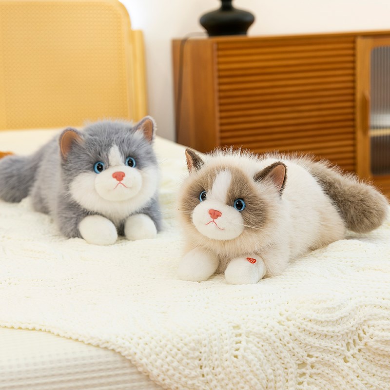 布偶小猫咪玩偶小花猫公仔会叫小猫毛布娃娃绒玩具儿童安抚抱枕女