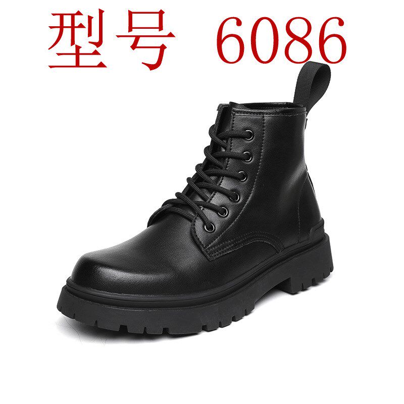 马丁靴男潮高帮英伦风韩版潮流百搭男靴休闲皮靴冬加绒保暖6088-T