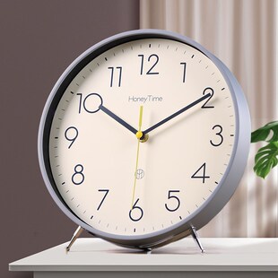 静音时钟摆台式座钟家用客厅摆放式钟表桌面闹钟老人专用简约座钟