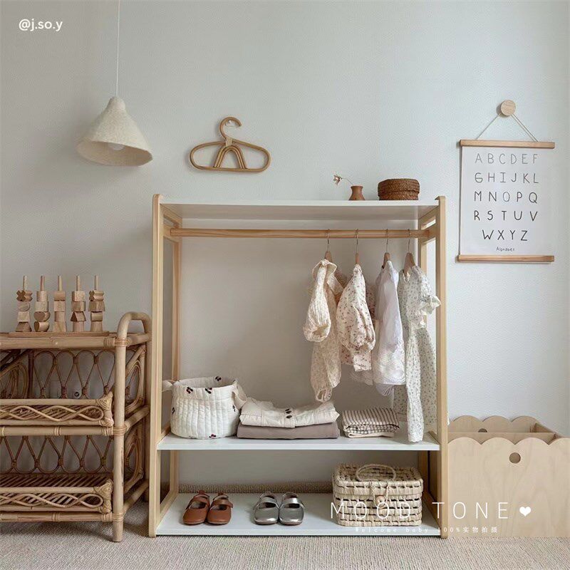 韩国ins儿童衣帽架宝宝房家居好看可挂衣架置物架鞋架衣物收纳架