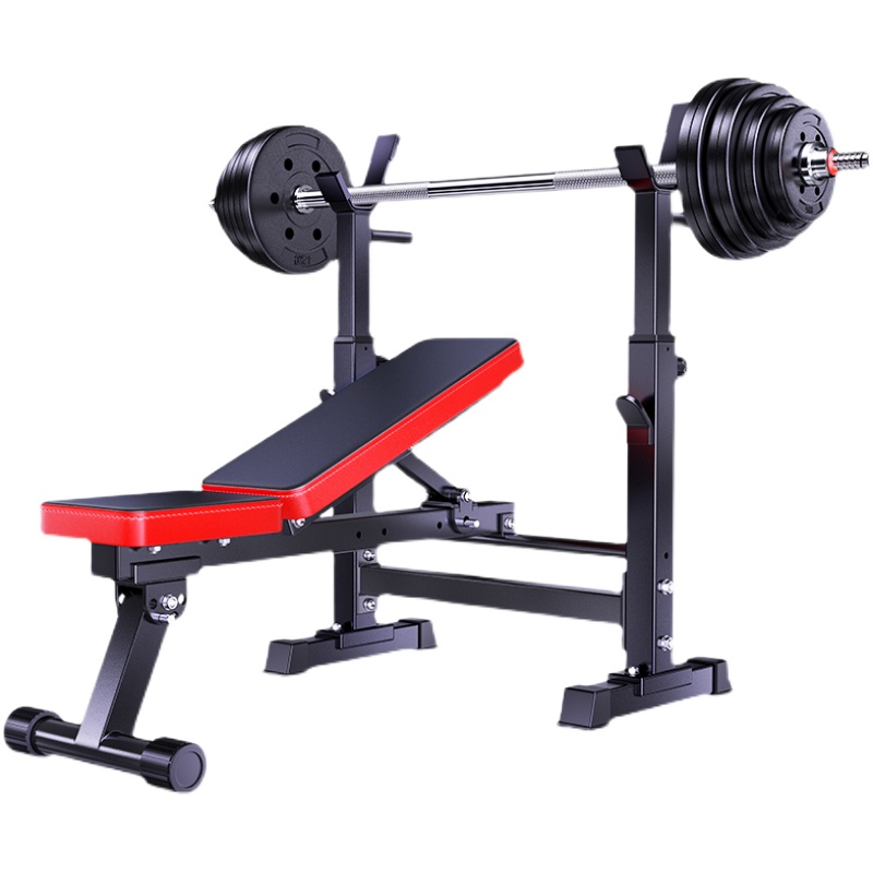 卧推深蹲架举重床家用组合套装可调节多功能哑铃凳杠铃架男士健身