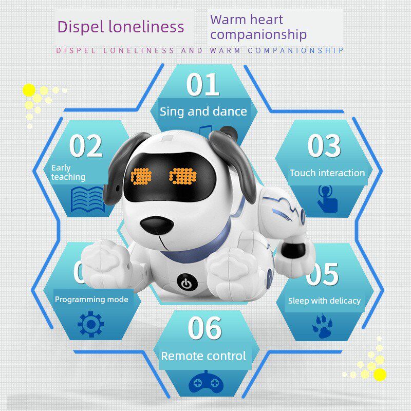 2025新的婴儿玩具机器狗可以走和滚特技唱歌和跳舞遥控玩具狗机械