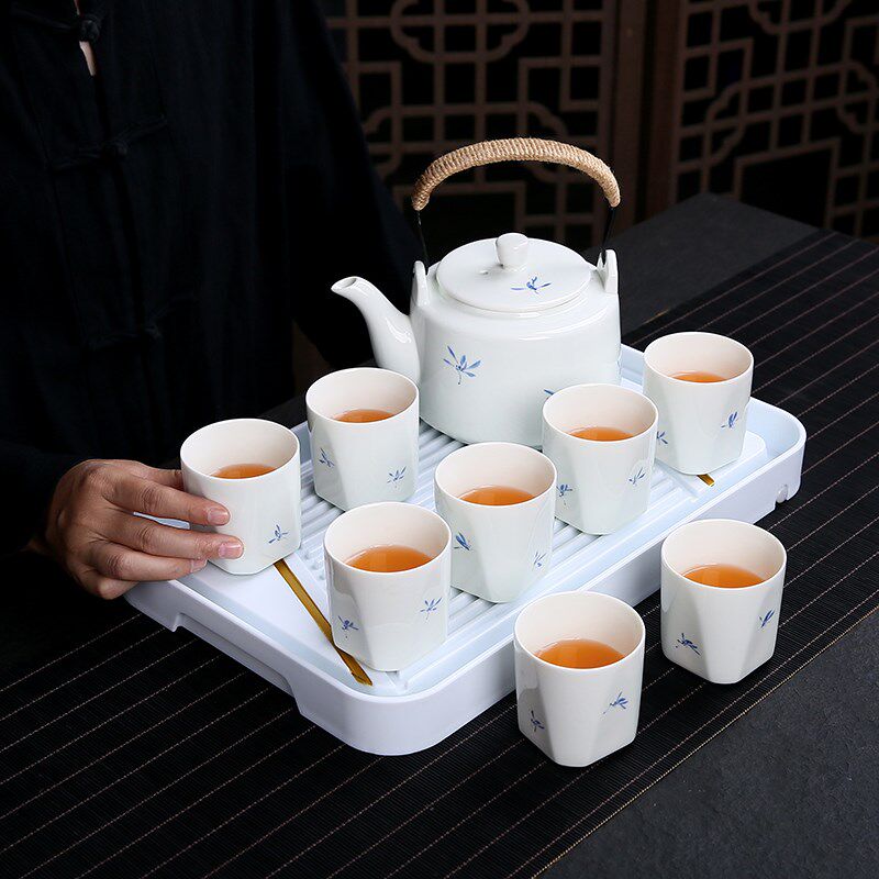 小清新青花茶壶提梁壶带过滤泡茶壶家G用功夫茶具陶瓷茶水壶泡茶