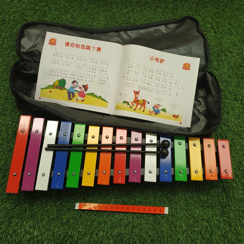 音准15音铝板琴打击琴儿童乐器音乐玩具手敲琴木琴奥尔夫教具