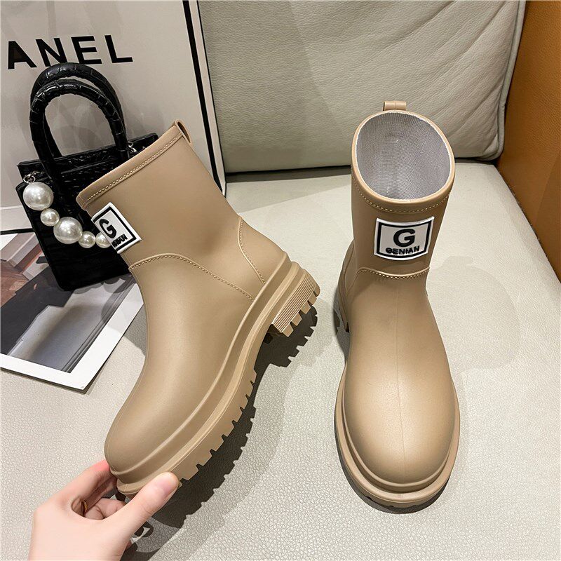 雨鞋女款时尚外穿防滑水鞋女士2024新款成人短筒胶鞋工作加绒雨靴