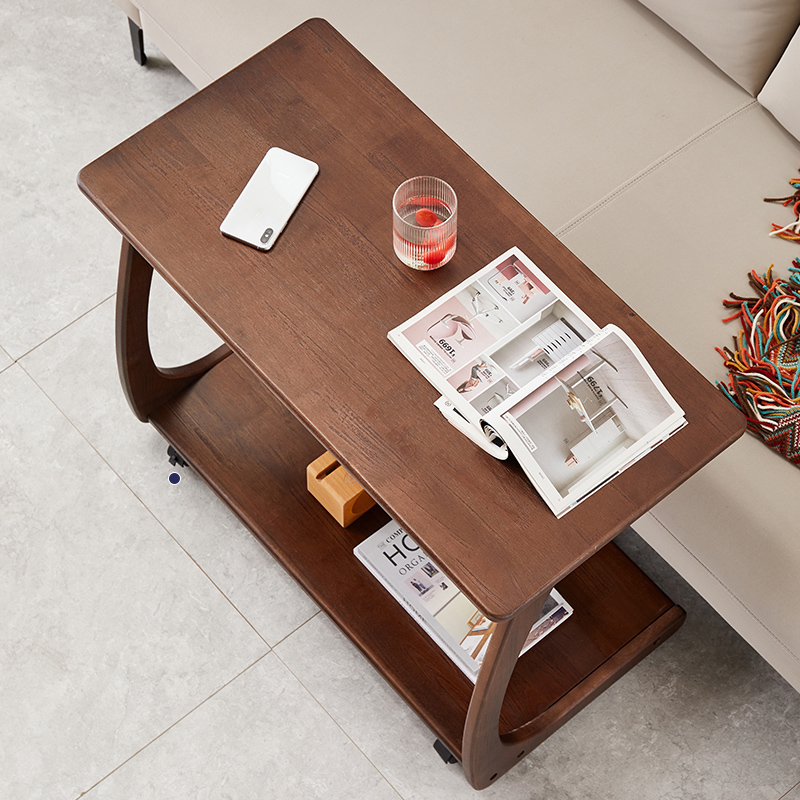 实木沙发边几可移动小桌子客厅迷你小茶几床头小方桌C型角几方几
