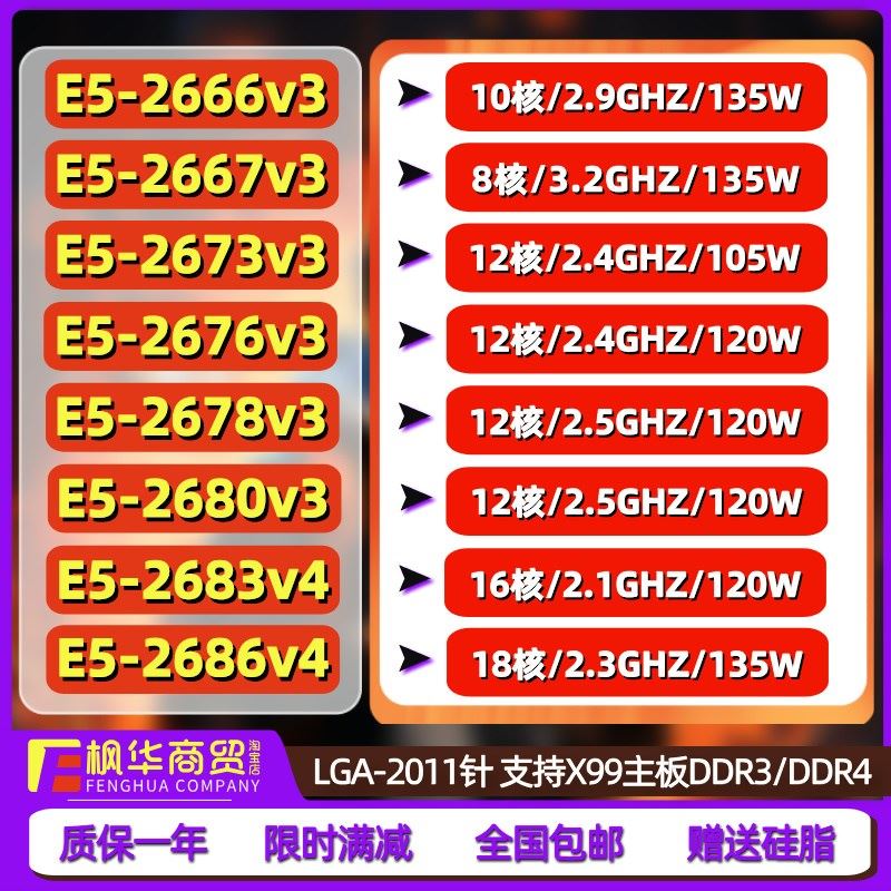 E5 2678V3 2666V3 2686V4 2680v4 2683V4 2673V3 2676V3 2667V3