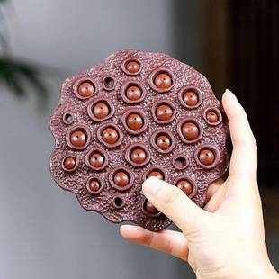 宜兴紫砂壶承茶托手工茶宠莲蓬干泡台小茶盘家用养壶垫壶拖