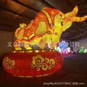 中式 春节喜庆布置主题花灯卡通造型商业美陈城市亮化夜游灯组