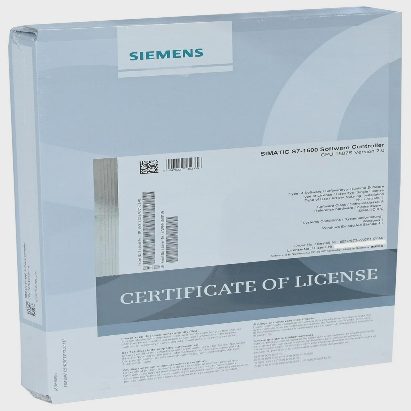 Siemens6ES7672-7AC01-0YA06ES7672-7AC01-0YA0Neuversiegel