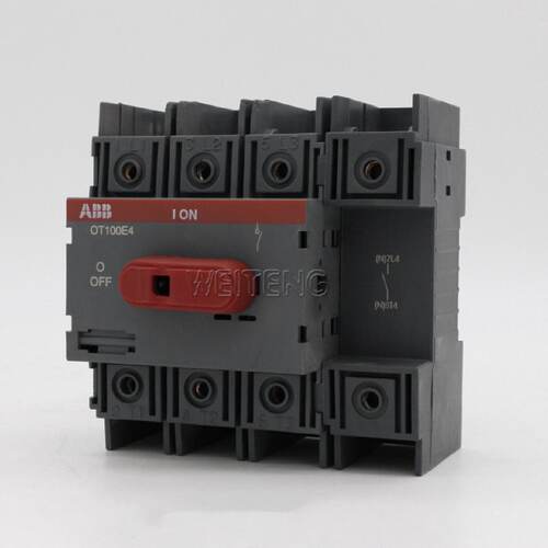 供应ABB隔离开关 OT100E4 负荷总闸100A 4P三相四线 导轨安装 原
