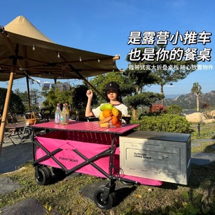 摆摊小推车摆地摊可折叠烤肠桌子夜市出摊可升降露营车购物车