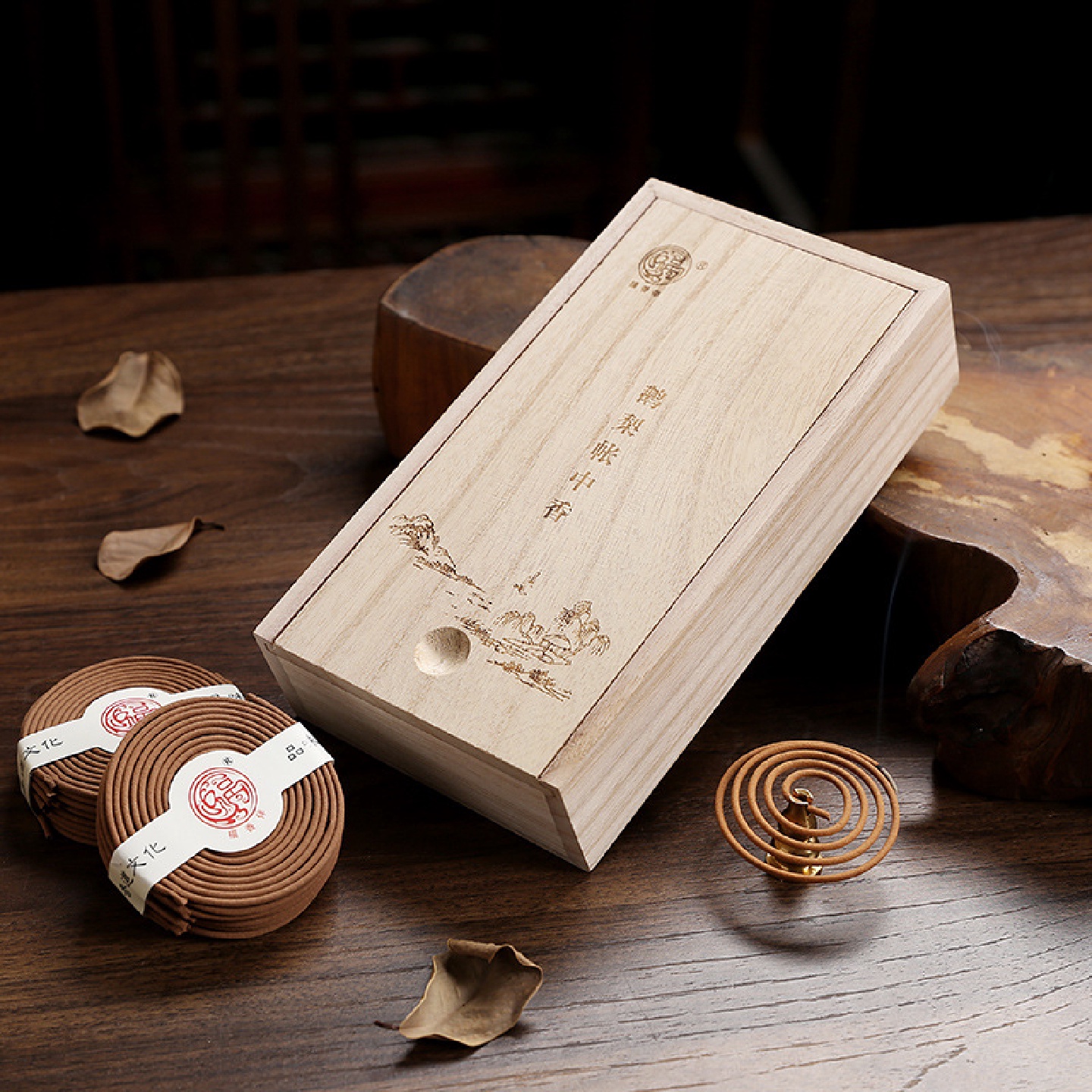 天然桂花香鹅梨帐中香线香持久家用室内檀香沉香盘香房间香薰