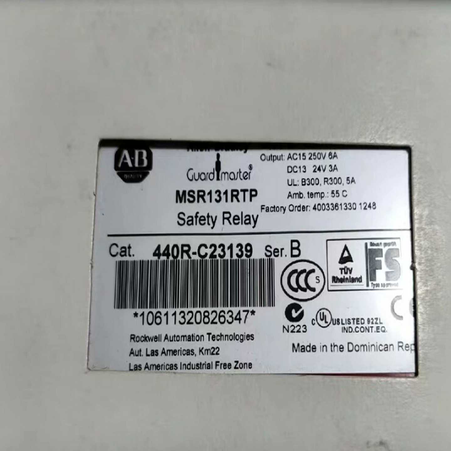 AB罗克韦尔安全继电器MSR131RTP，440R-C231询价