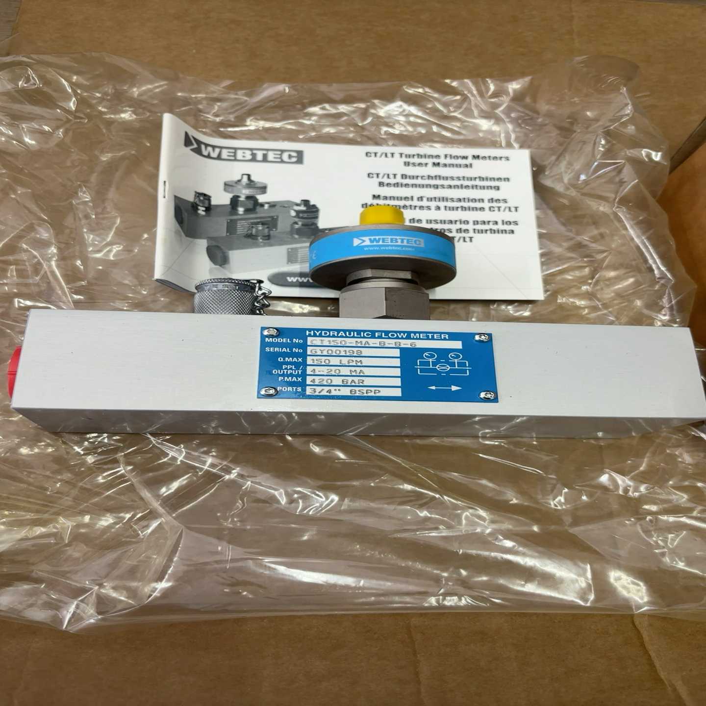 WEBTEC威泰克液压流量计CT150-MA-B-B-6--议价商品