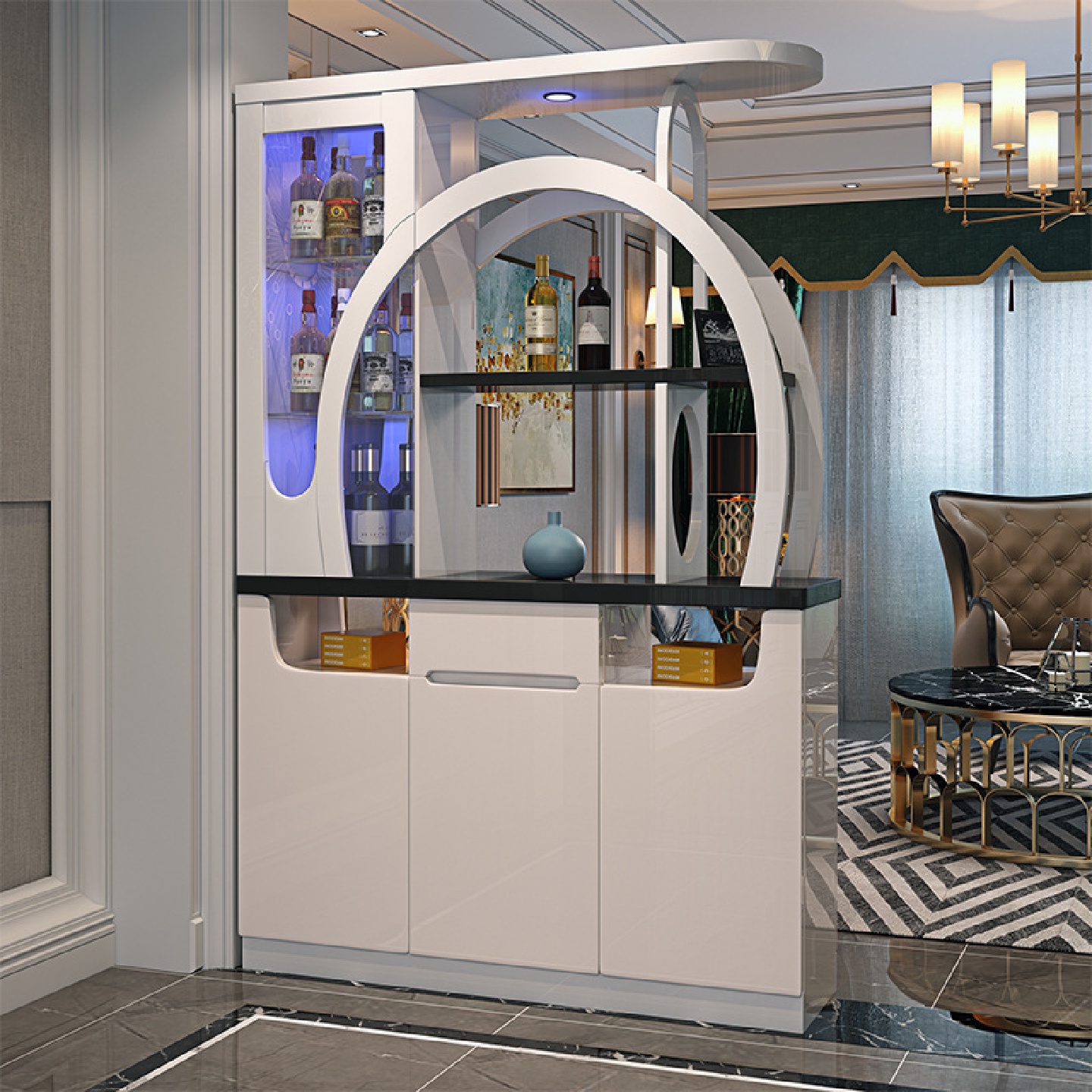 现代屏风装饰柜简约客厅进门双面玄关鞋柜沙发旁隔断柜门厅酒柜子