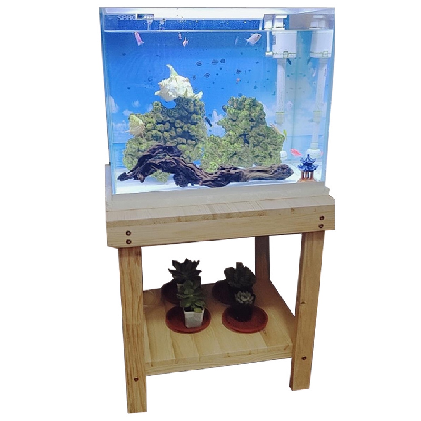 实木鱼缸架子底柜底座水族箱桌子木质置物架龟缸架双多层中小型架