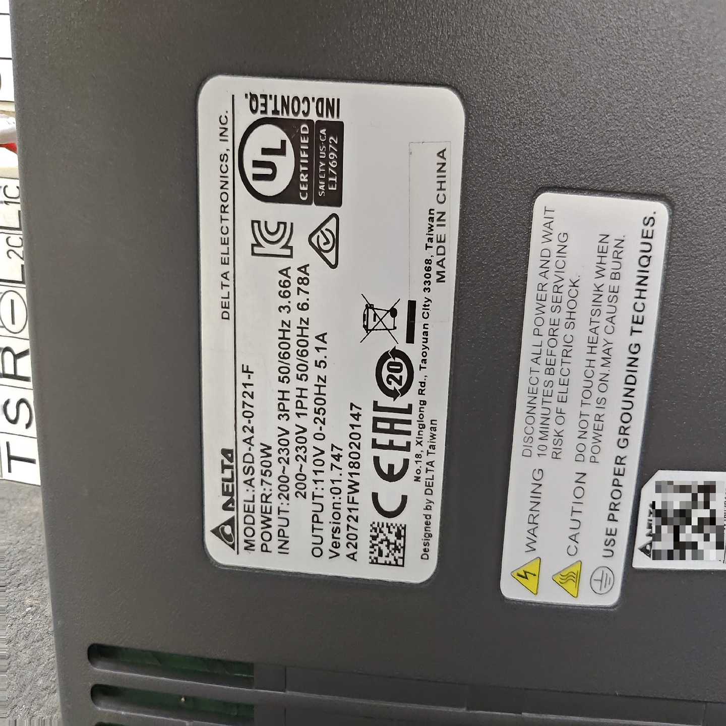 议价拆机台达伺服k器ASD-A2-0721-F450元现货/维修